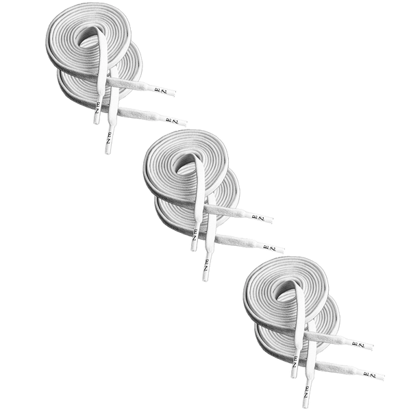 EZ Stretch 3 Pack slip on shoe laces, Elastic flat stretchy shoe laces, 32" to 63" Length, White - GoDpsMusic