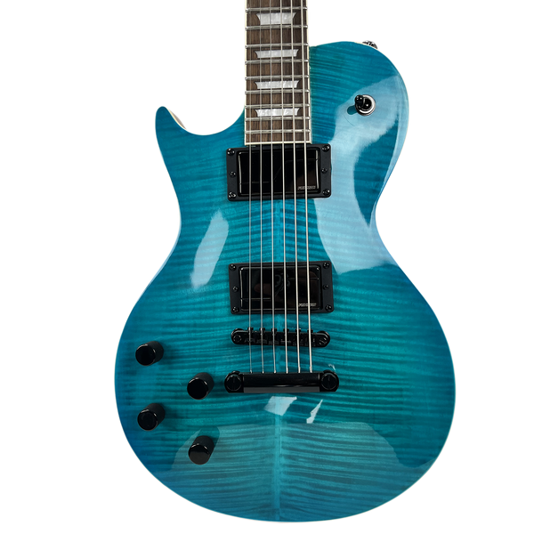 Sawtooth Heritage Custom - One-Off Artisan Build Left-Handed Aqua Flame Maple Top Electric Guitar w Fishman Fluence Pickups