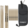 ChromaCast 5A USA Hickory Drumsticks, 12 Pairs with Drumstick Bag - GoDpsMusic