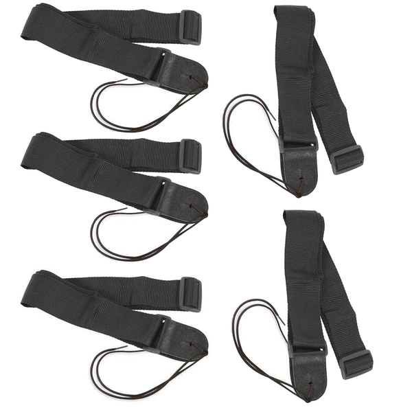 ChromaCast 5 Pack Black Adjustable Nylon Polypropylene Guitar Strap for Electric, Acoustic and Bass Guitars - GoDpsMusic