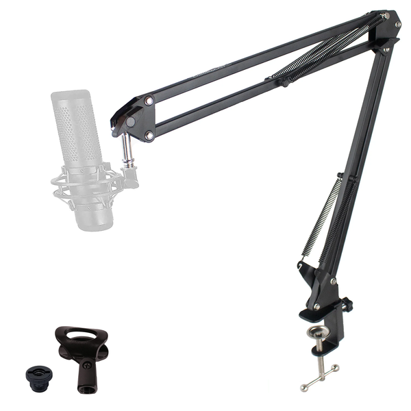 Chromacast Pro Series 28" Scissors Arm Adjustable Microphone Desk Mic Stand with Boom Suspension, includes Mic Clip - GoDpsMusic