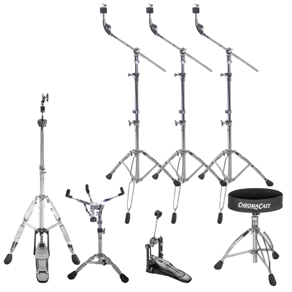 Sawtooth 6 Piece Silver Sparkle Command Series Drum Shell Pack with Drum Hardware - GoDpsMusic