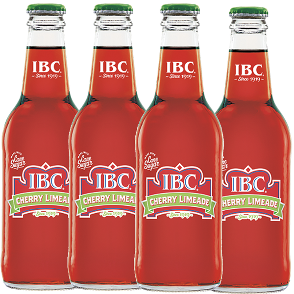 IBC Cherry Limeade Soda, Sweet Cherry & Zesty Lime Flavor, Caffeine-Free Soft Drink, Refreshing Craft Soda