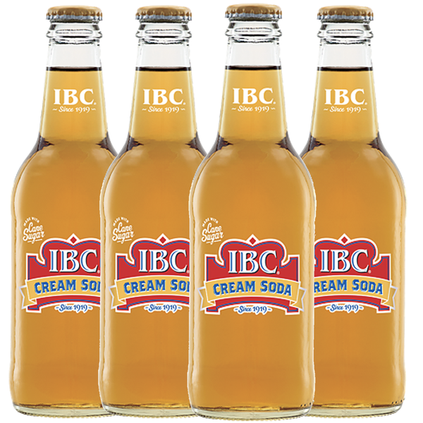 IBC Cream Soda, Classic Vanilla Cream Flavor, Caffeine-Free Soft Drink, Smooth & Refreshing Craft Soda