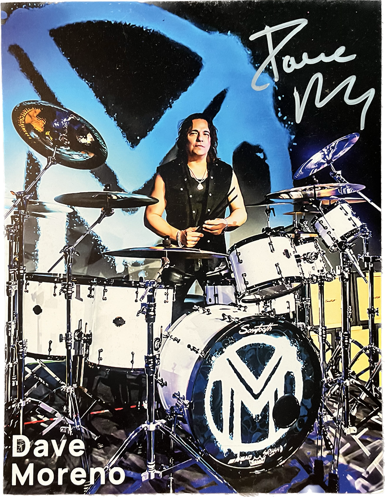 Dave Moreno Autographed 8x10 Photo - Drummer of Bruce Dickinson - GoDpsMusic