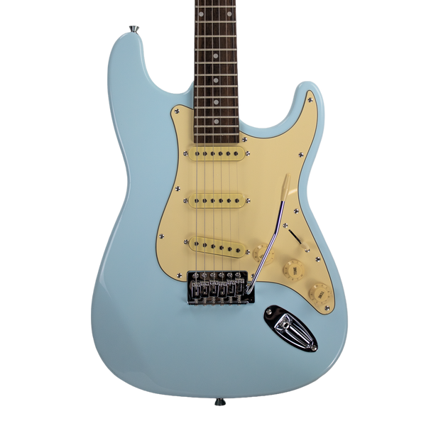 Sawtooth ES Alder Series Electric Guitar, Ice Blue w Vintage Pickguard