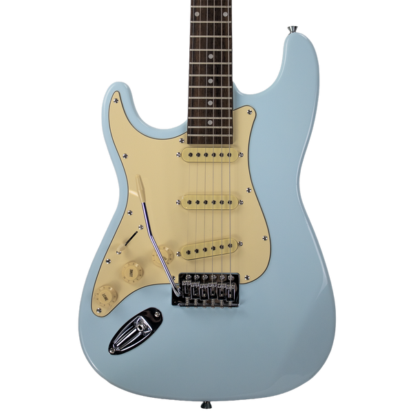 Sawtooth ES Alder Series Left-Handed Electric Guitar, Ice Blue with Vintage Pickguard