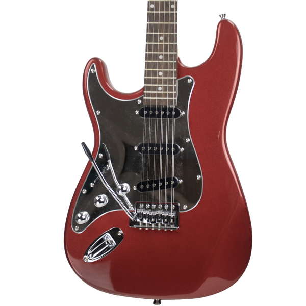 Sawtooth ES Alder Series Left-Handed Electric Guitar, Red Metallic w Mirrored Pickguard