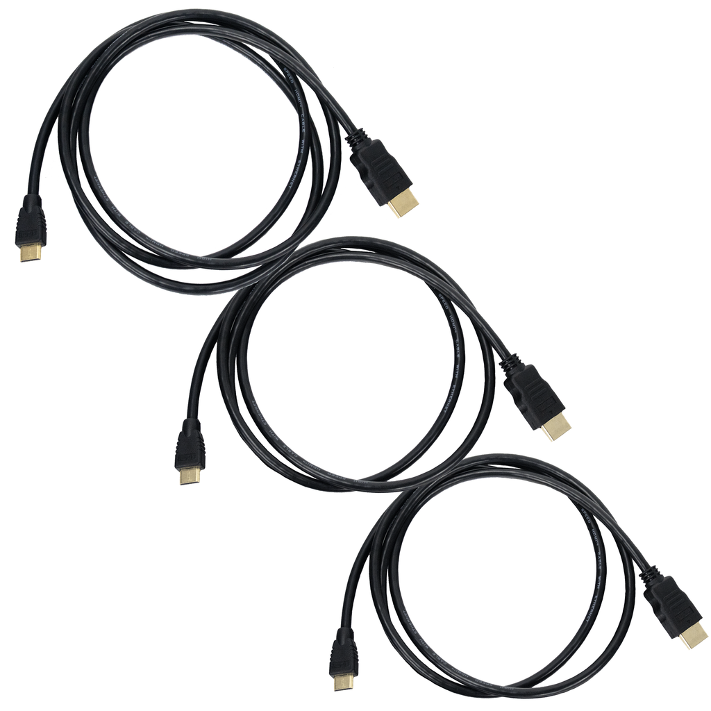 ChromaCast 3 Pack (3ft, 5ft, 10ft) High Definition Multimedia Interface MINI Cable 48Gbps High-Speed, 8K@60Hz, 4K@120Hz, Gold-Plated Plugs, Ethernet Ready - GoDpsMusic