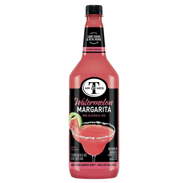 Mr & Mrs T Watermelon Margarita, 1L Bottle, – Premium Cocktail Mixer for Margaritas, Ready to Use - GoDpsMusic