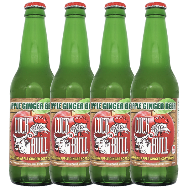 Cock n Bull Apple Ginger Beer 12oz Soda Bottles - Ideal Mixer for Cocktails, Mocktails, and Bartenders - Premium Quality for Perfect Mixed Drinks - Refreshing Flavor Profile- Made In USA - GoDpsMusic