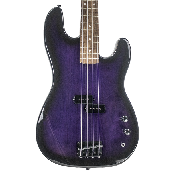 Sawtooth EP Series Alder Electric Bass Guitar, Trans Purple