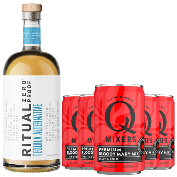 Ritual Zero Non-Alcoholic Tequila Alternative with Q Mixers Bloody Mary Mix for your favorite Alcohol-Free Mixed Drink - GoDpsMusic