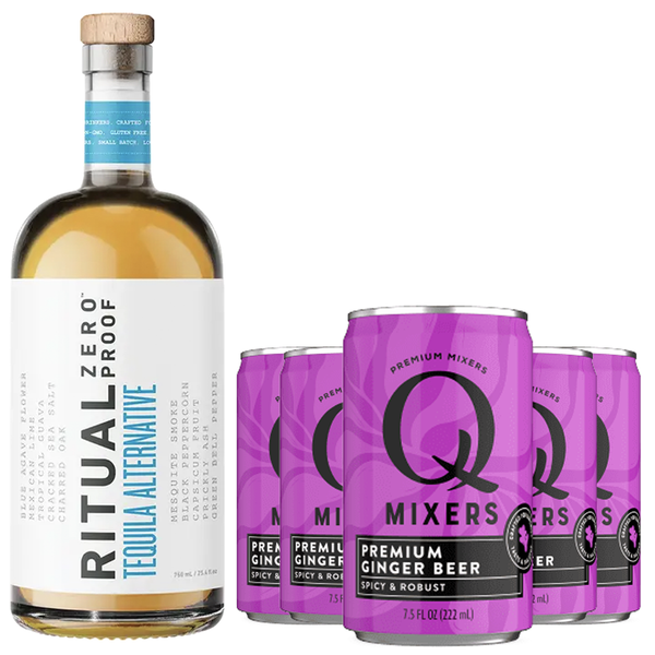 Ritual Zero Non-Alcoholic Tequila Alternative with Q Mixers Ginger Beer for your favorite Alcohol-Free Mixed Drink - GoDpsMusic