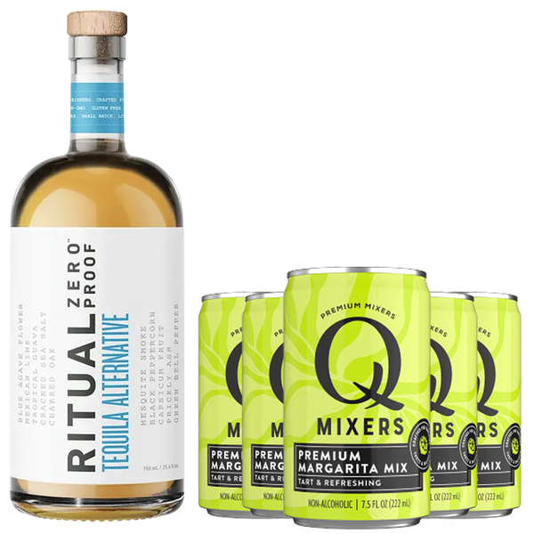 Ritual Zero Non-Alcoholic Tequila Alternative with Q Mixers Margarita Mix for your favorite Alcohol-Free Mixed Drink - GoDpsMusic