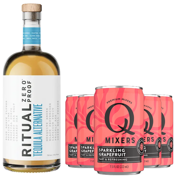 Ritual Zero Non-Alcoholic Tequila Alternative with Q Mixers Sparkling Grapefruit for your favorite Alcohol-Free Mixed Drink - GoDpsMusic