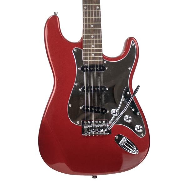 Sawtooth ES Alder Series Electric Guitar, Red Metallic w Mirrored Pickguard