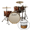 Sawtooth Command Series 6-Piece Drum Shell Pack with 24" Bass Drum and Hickory Series Snare Drum Includes Sticks and Signed Photo - GoDpsMusic