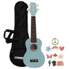 Autographed Sawtooth Daphne Blue Basswood Soprano Ukulele w Gig Bag and Official Brake Stickers - GoDpsMusic