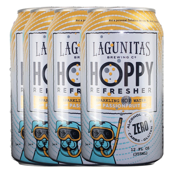 Lagunitas Hoppy Refresher Passionfruit Non-Alcoholic Hop Water Drink | Refreshing Alcoholic Brew Substitute | 12oz Cans, 0.0% ABV - GoDpsMusic