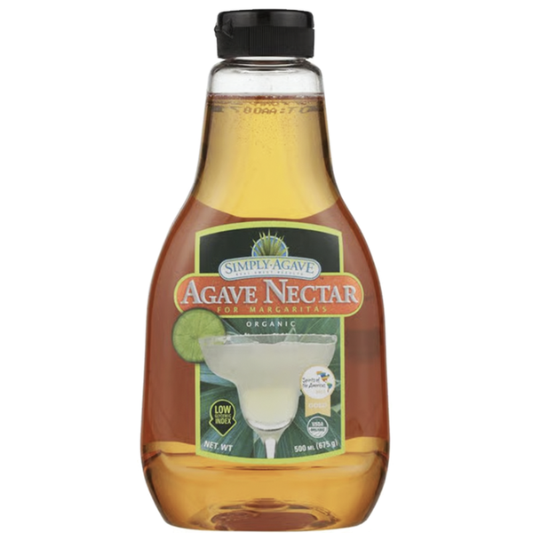 Simply Agave Organic Agave Nectar 500ml - Gold Medal Award-Winning 100% Organic Blue Weber Agave Syrup, Triple Filtered Natural Sweetener for Margaritas, Cocktails, Coffee
