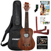Sawtooth Soprano Ukulele Mahogany 21 inch Ukelele Beginner Kit Online Lesson Padded Gig Bag Premium Wood Uke Stand Picks Quick Start Guide Ukelele Pack - GoDpsMusic