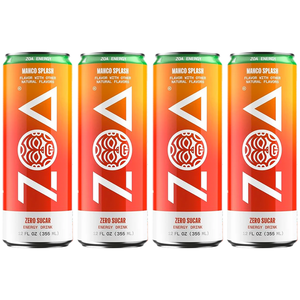 ZOA Mango Splash Zero Sugar Energy Drink – 12 Fl Oz Cans | Healthy Energy with Electrolytes & Vitamins | Natural Caffeine, No Artificial Flavors, Keto & Vegan Friendly - GoDpsMusic