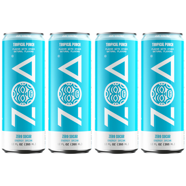 ZOA Tropical Punch Zero Sugar Energy Drink – 12 Fl Oz Cans | Healthy En-ergy with Electrolytes & Vitamins | Natural Caffeine, No Artificial Flavors, Keto & Vegan Friendly - GoDpsMusic
