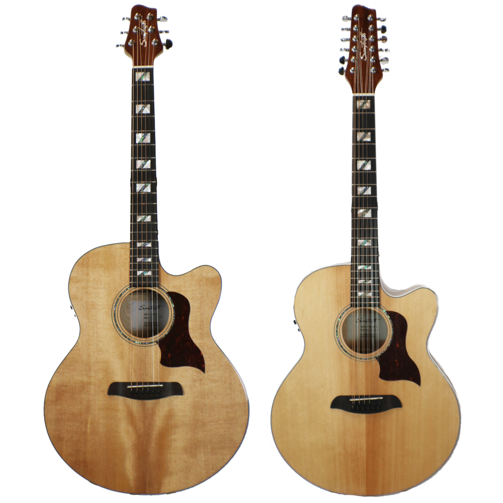 Sawtooth 6-String and 12-String Maple Jumbo Cutaway Acoustic Electric Guitar Combo Pack - GoDpsMusic