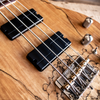 Sawtooth Americana Left-Handed Heritage Series Natural Spalted Maple 4-String 24 Fret Electric Bass Guitar w Fishman Fluence Pickups and Padded Gig Bag - GoDpsMusic