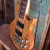 Sawtooth Americana Left-Handed Heritage Series Natural Spalted Maple 4-String 24 Fret Electric Bass Guitar w Fishman Fluence Pickups and Padded Gig Bag - GoDpsMusic