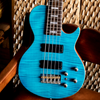 Sawtooth Americana Heritage Series Left Handed Cali Blue Flame 5-String 24 Fret Electric Bass Guitar w Fishman Fluence Pickups and Padded Gig Bag - GoDpsMusic