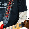 Sawtooth Red Lace 3” Wide Leather Guitar Strap Hand Crafted in the U.S.A. - GoDpsMusic