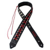 Sawtooth Red Lace 3” Wide Leather Guitar Strap Hand Crafted in the U.S.A. - GoDpsMusic
