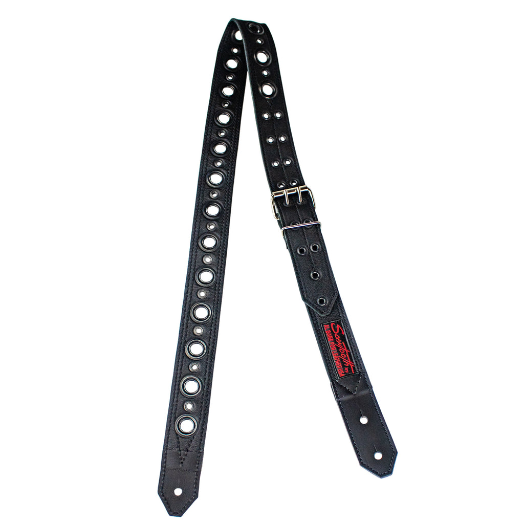 Sawtooth Midnight Armour 2” Wide Leather Guitar Strap Hand Crafted in the U.S.A. - GoDpsMusic