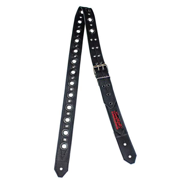 Sawtooth Midnight Armour 2” Wide Leather Guitar Strap Hand Crafted in the U.S.A. - GoDpsMusic