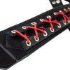 Sawtooth Red Lace 3” Wide Leather Guitar Strap Hand Crafted in the U.S.A. - GoDpsMusic