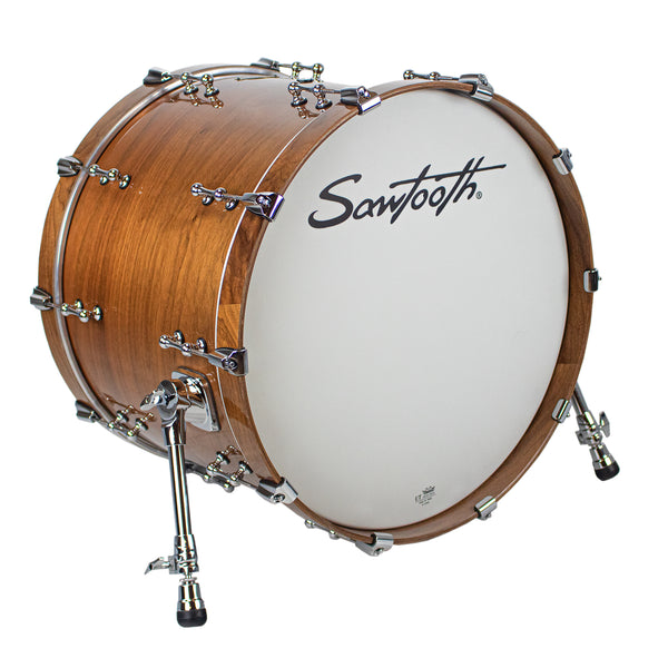 Sawtooth Hickory Series Bass Drum 24" x 14", Natural Gloss - GoDpsMusic