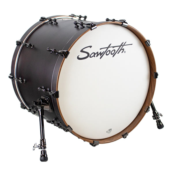 Sawtooth Hickory Series Bass Drum 20" x 14", Satin Dark Chocolate - GoDpsMusic
