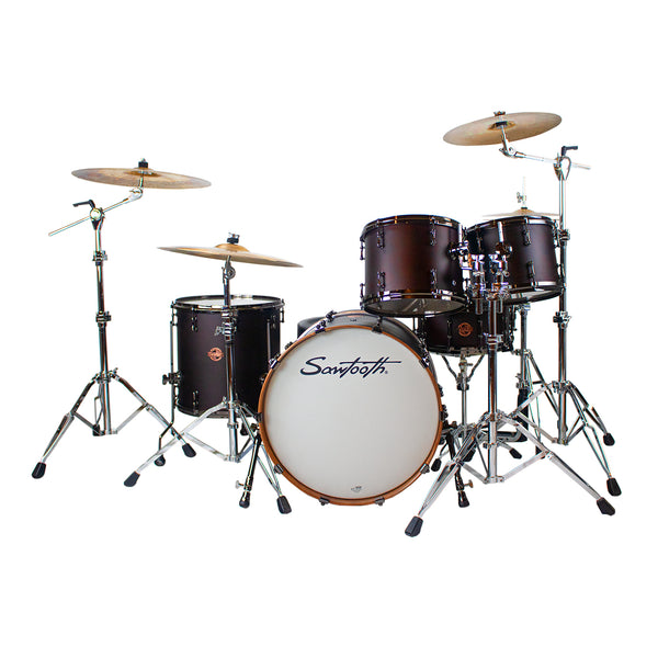 Sawtooth Hickory Series 20" Bass Drum, 5pc Shell Pack, Satin Dark Chocolate - GoDpsMusic