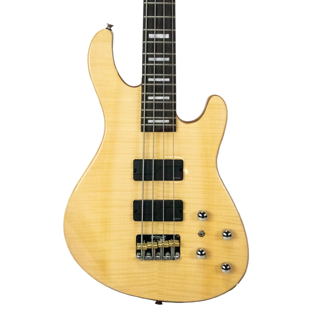 Sawtooth Mod24 Series Natural Flame Maple 24 Fret Electric Bass Guitar w Fishman Fluence Pickups and Padded Gig Bag - GoDpsMusic