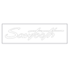 Sawtooth Bass Drum Sticker Decal Logo - White - 8"x 2" - GoDpsMusic