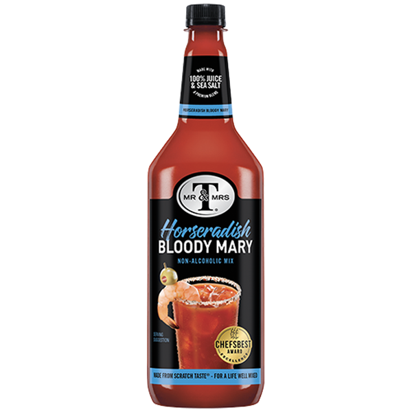 Mr & Mrs T Horseradish Bloody Mary Mix, 1L Bottle, – Premium Cocktail Mixer for Spicy Bloody Marys, Ready to Use - GoDpsMusic