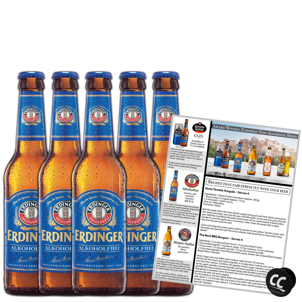 Erdinger Alkoholfrei Non Alcoholic Beer, Award Winning Beer from Germany, 11.2oz/btl - GoDpsMusic