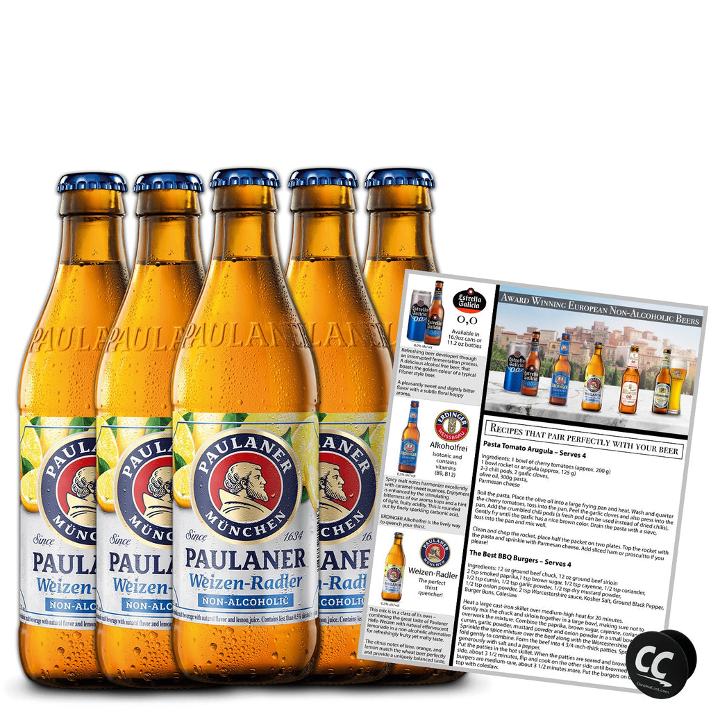 Paulaner Weizen Radler Non Alcoholic Beer, Award Winning Beer from Munich Germany, 11.2oz/btl - GoDpsMusic