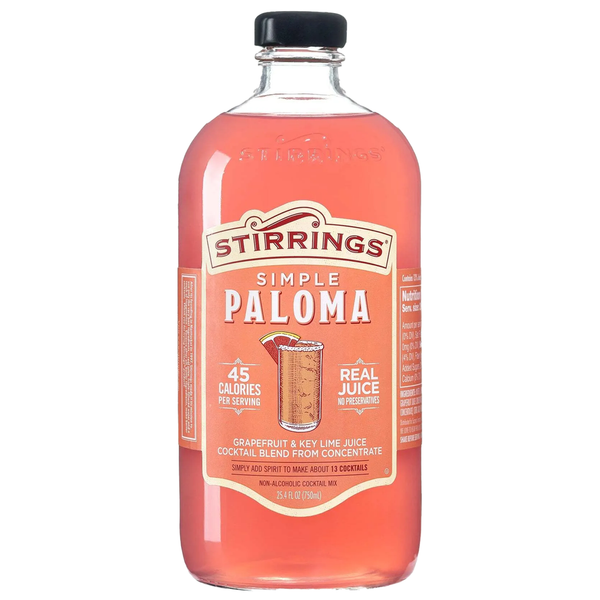 Stirrings Simple Paloma Cocktail Mix 750ml Bottles - Real Juice No Preservatives - 45 Calories - Drink Mixer