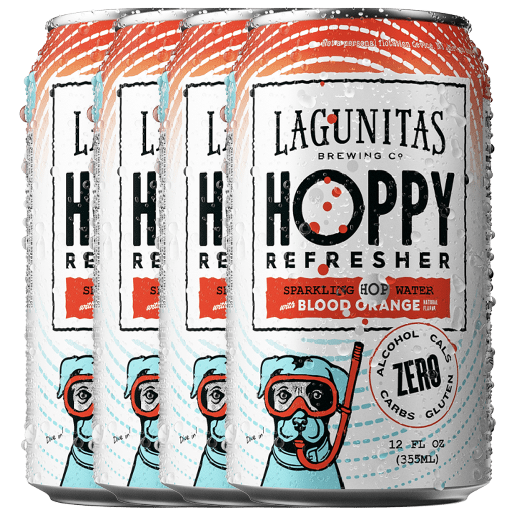 Lagunitas Hoppy Refresher Blood Orange Non-Alcoholic Hop Water Drink | Refreshing Alcoholic Brew Substitute | 12oz Cans, 0.0% ABV - GoDpsMusic