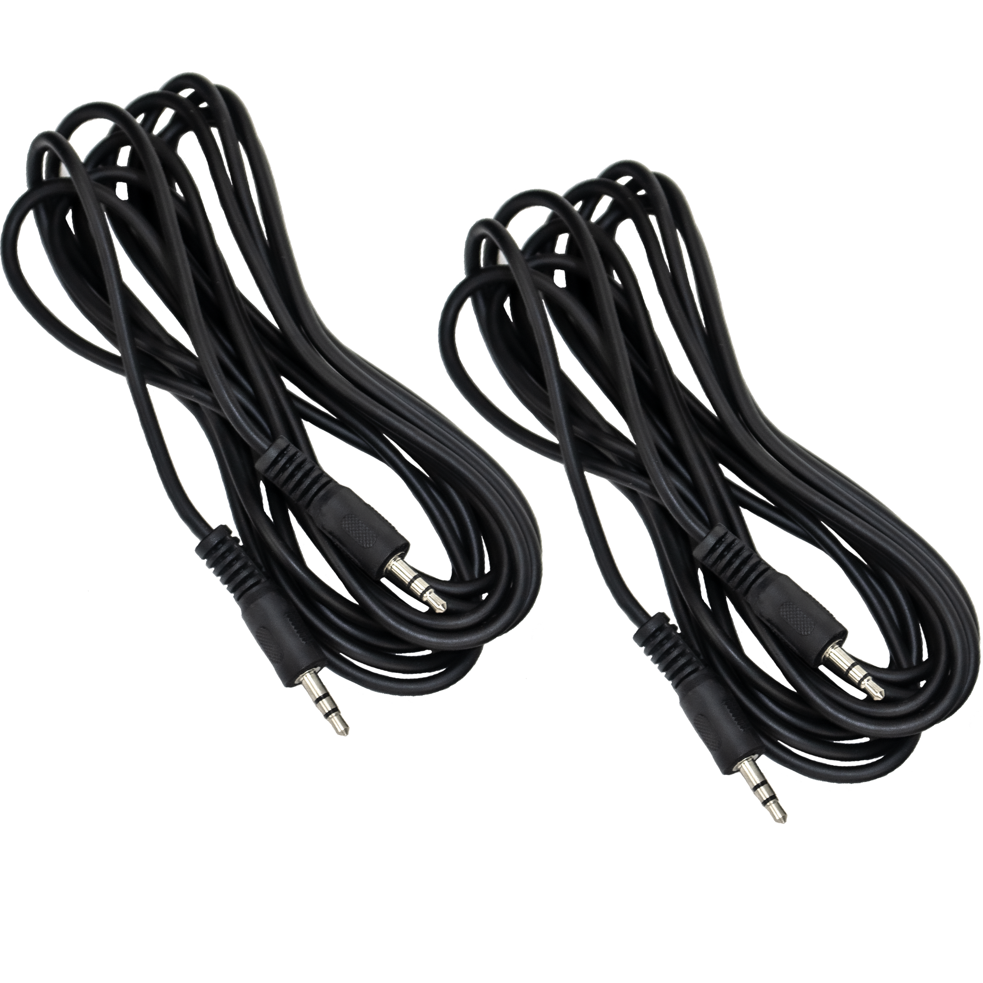 ChromaCast 2 Pack 5ft Black 3.5mm Rubber Aux Cable, Audio