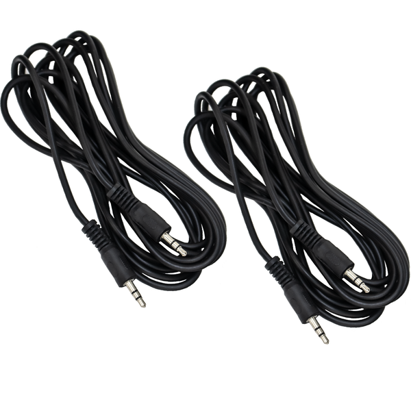 ChromaCast 2 Pack 5ft Black 3.5mm Rubber Aux Cable, Audio Auxiliary Input Adapter Male to Male AUX Cord for Headphones, Car, Home Stereos, Speaker, iPhone, iPad, iPod, Echo & More - GoDpsMusic