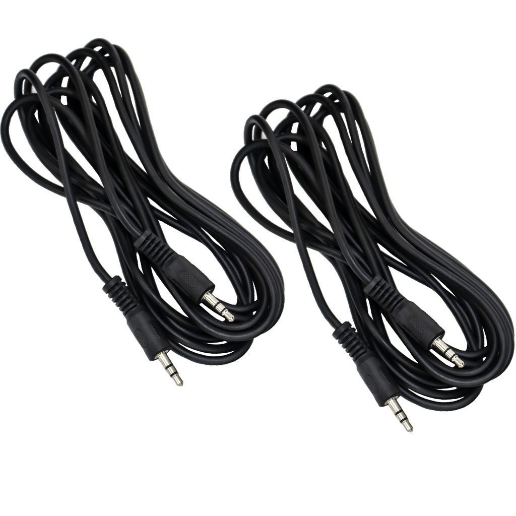 ChromaCast 2 Pack 10ft Black 3.5mm Rubber Aux Cable, Audio Auxiliary Input Adapter Male to Male AUX Cord for Headphones, Car, Home Stereos, Speaker, iPhone, iPad, iPod, Echo & More - GoDpsMusic